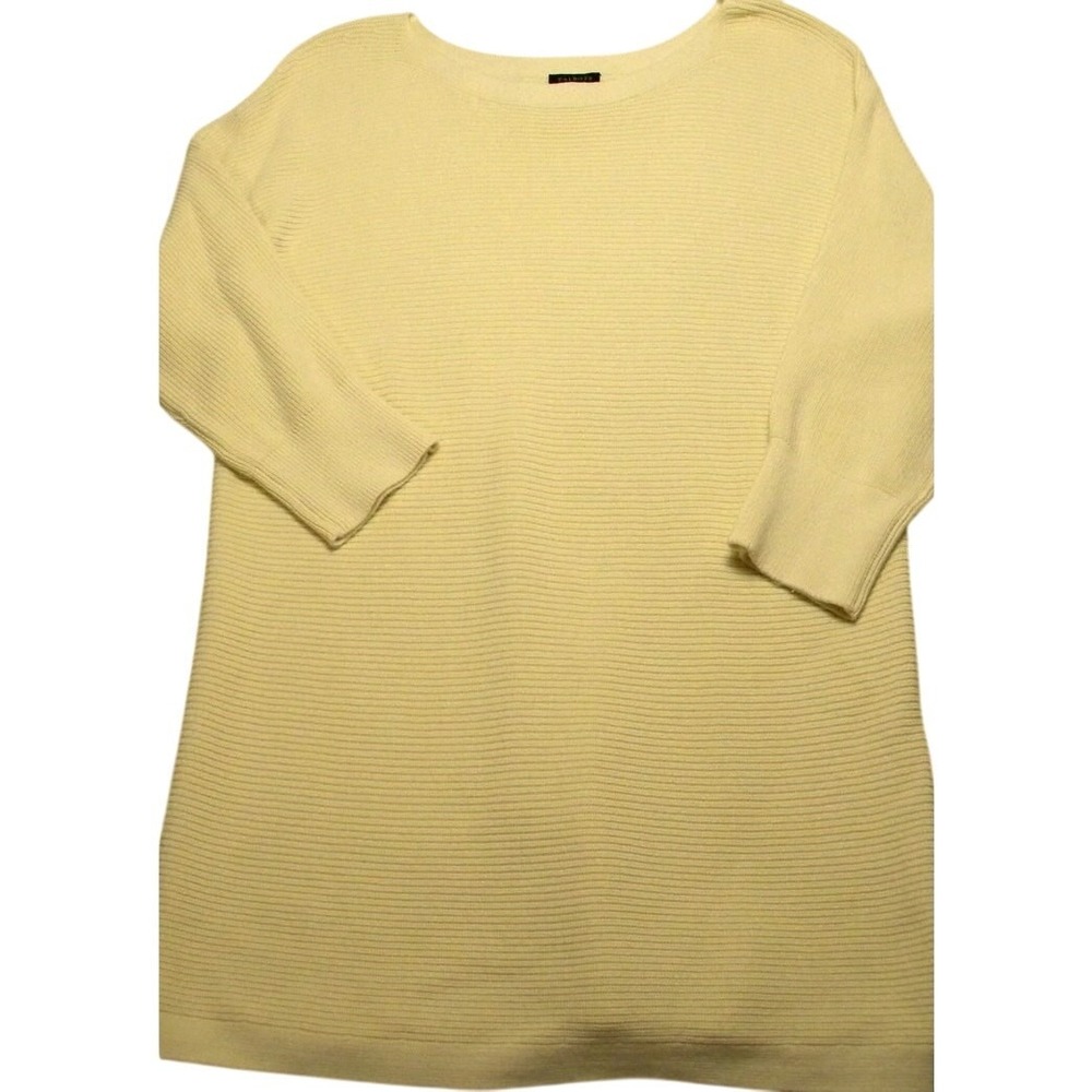 Talbots Cream Ribbed Knit Sweater Boatneck Long Sleeve Tunic Large Classic Comfy